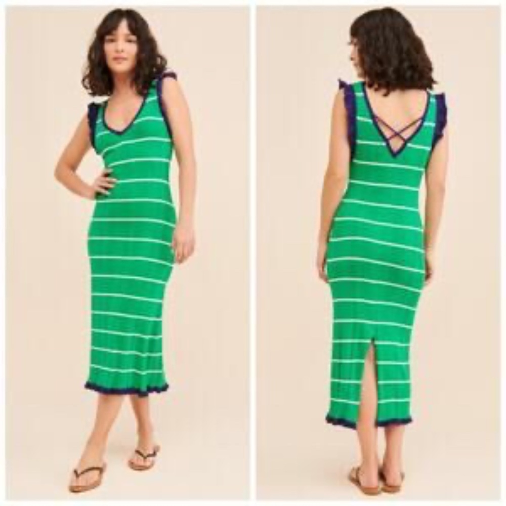 Daily Practice by Anthropologie Striped Knitted Midi Dress - size small